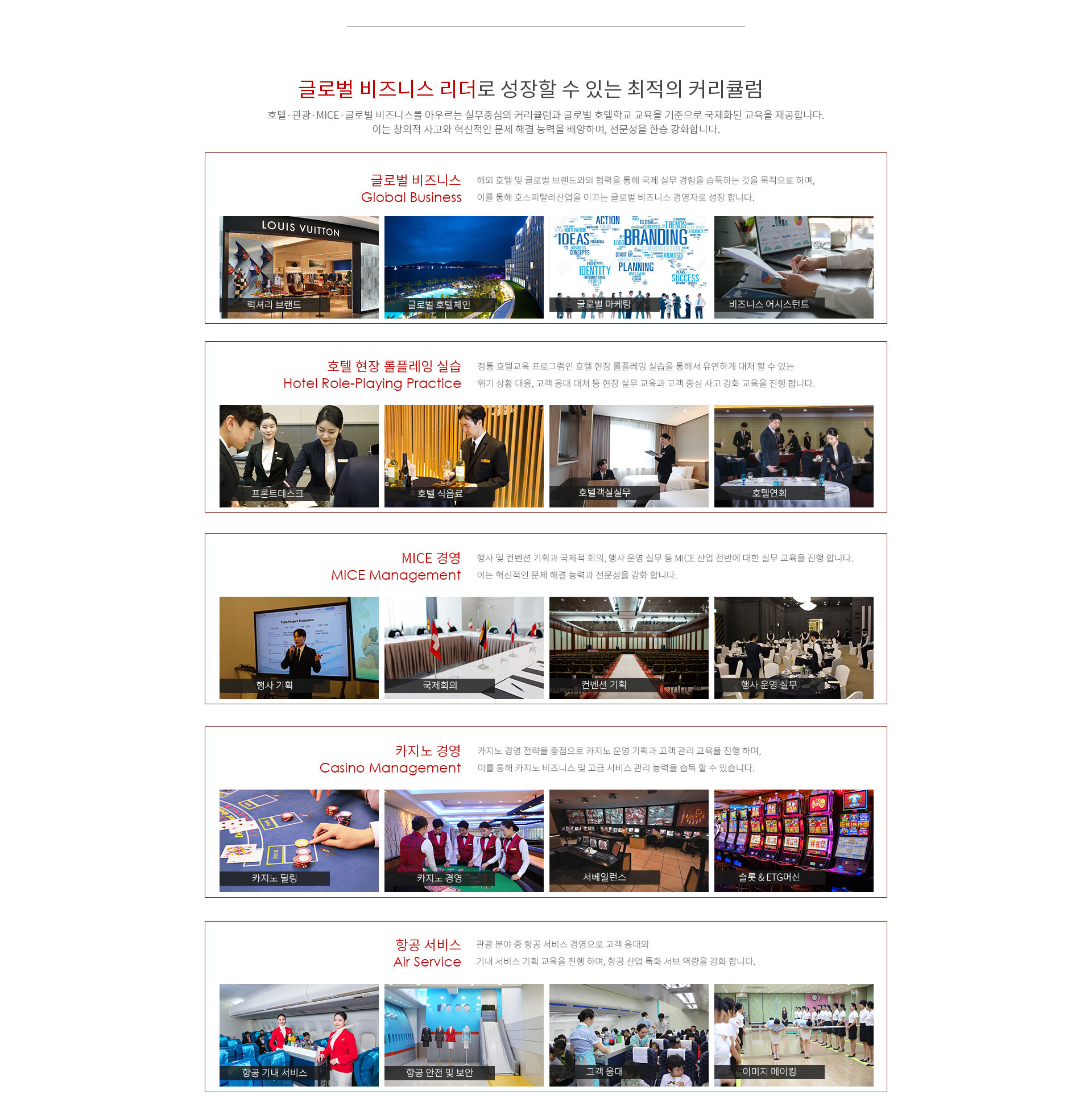 호텔경영학과 어학교육